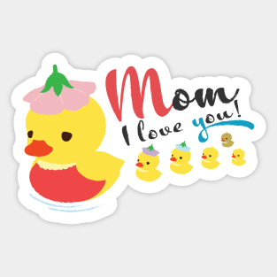 Mom Loves Ducklings Sticker